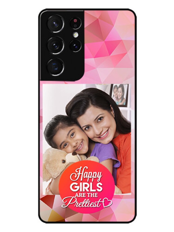 Custom Galaxy S21 Ultra Photo Printing on Glass Case  - Abstract Triangle Design