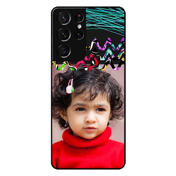Galaxy S21 Ultra Personalized Glass Phone Case  - Neon Abstract Design