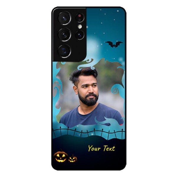 Galaxy S21 Ultra Custom Glass Phone Case  - Halloween frame design
