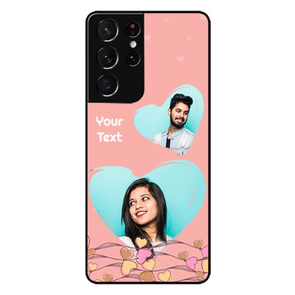 Galaxy S21 Ultra Custom Glass Mobile Case  - Love Doodle Design