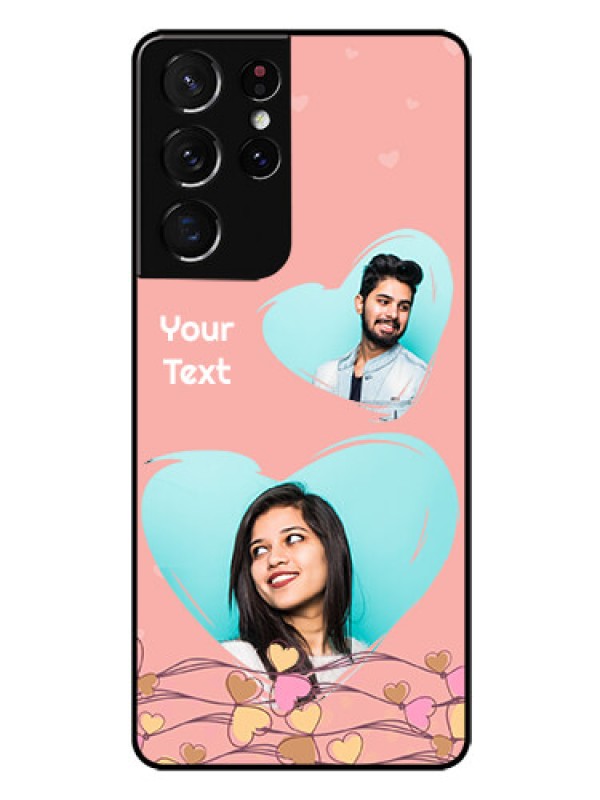 Custom Galaxy S21 Ultra Custom Glass Mobile Case  - Love Doodle Design