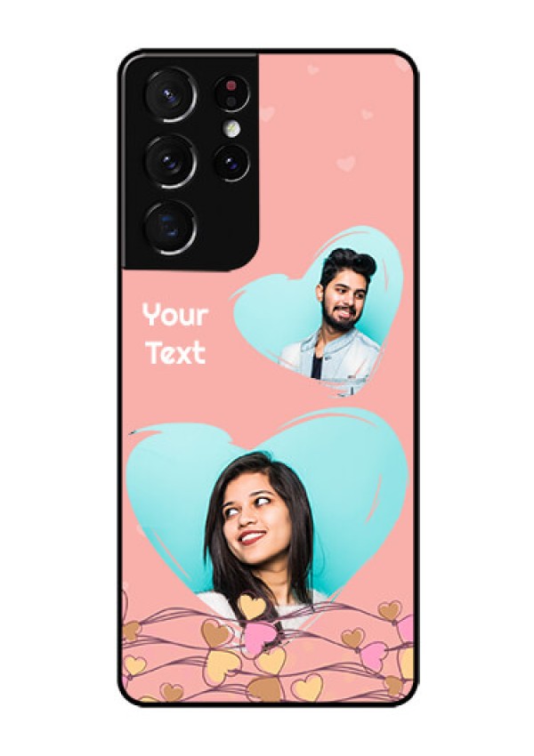 Galaxy S21 Ultra Custom Glass Mobile Case  - Love Doodle Design