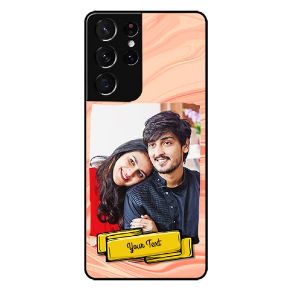 Galaxy S21 Ultra Personalized Glass Phone Case - Marble Texture Design Galaxy S21 Ultra Personalized Glass Phone Case - Marble Texture Design