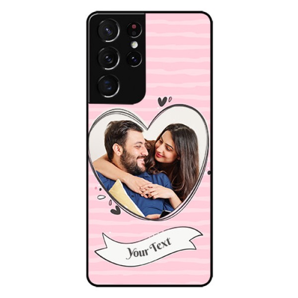 Galaxy S21 Ultra Custom Glass Phone Case  - Vintage Heart Design