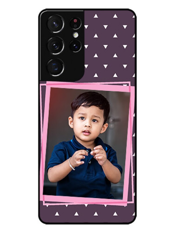 Custom Galaxy S21 Ultra Custom Glass Mobile Case  - Triangle Pattern Dotted Design