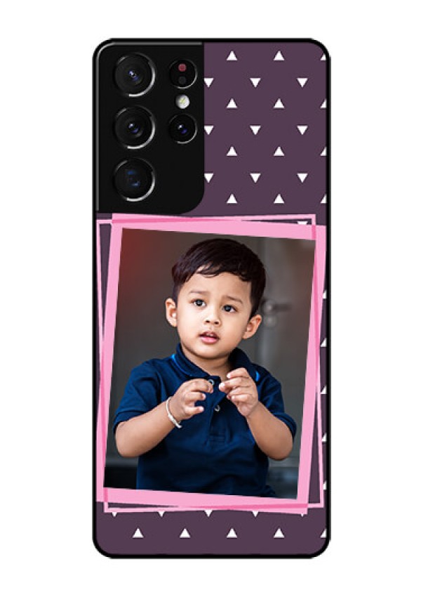 Galaxy S21 Ultra Custom Glass Mobile Case  - Triangle Pattern Dotted Design