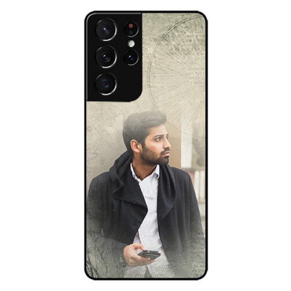 Galaxy S21 Ultra Custom Glass Phone Case  - with vintage design
