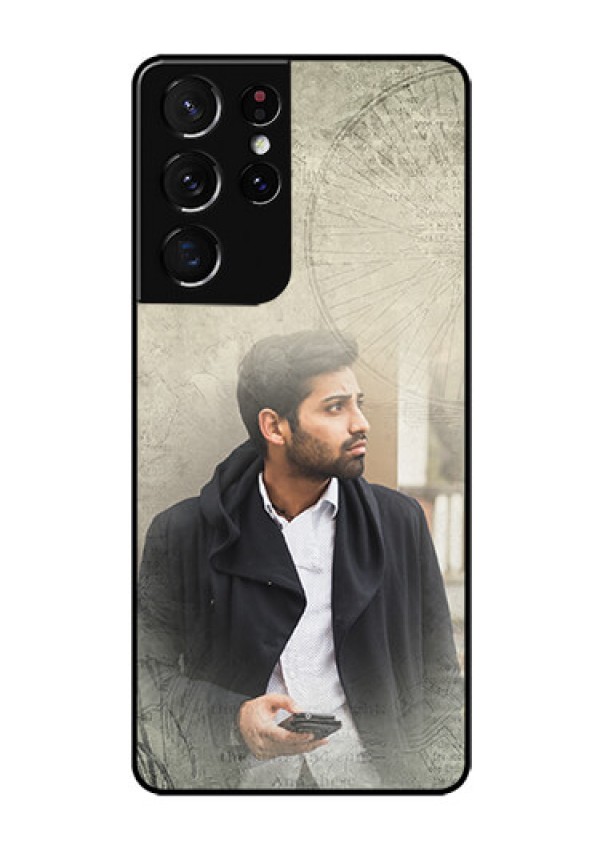 Galaxy S21 Ultra Custom Glass Phone Case  - with vintage design