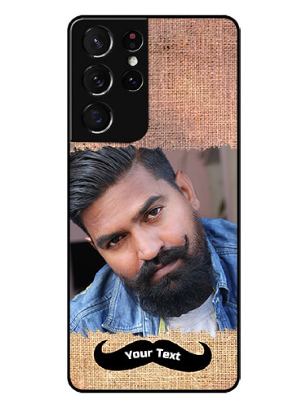 Custom Galaxy S21 Ultra Personalized Glass Phone Case  - with Texture Design