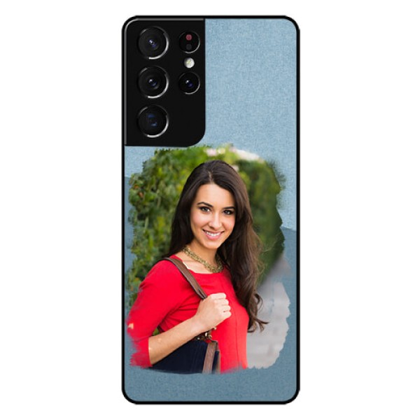 Galaxy S21 Ultra Custom Glass Mobile Case  - Grunge Line Art Design