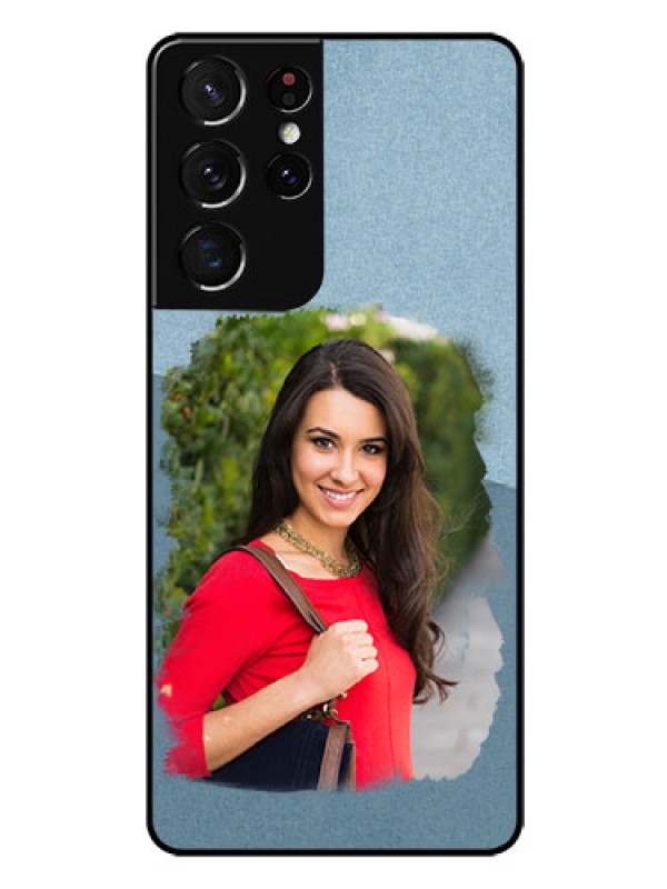 Custom Galaxy S21 Ultra Custom Glass Mobile Case  - Grunge Line Art Design