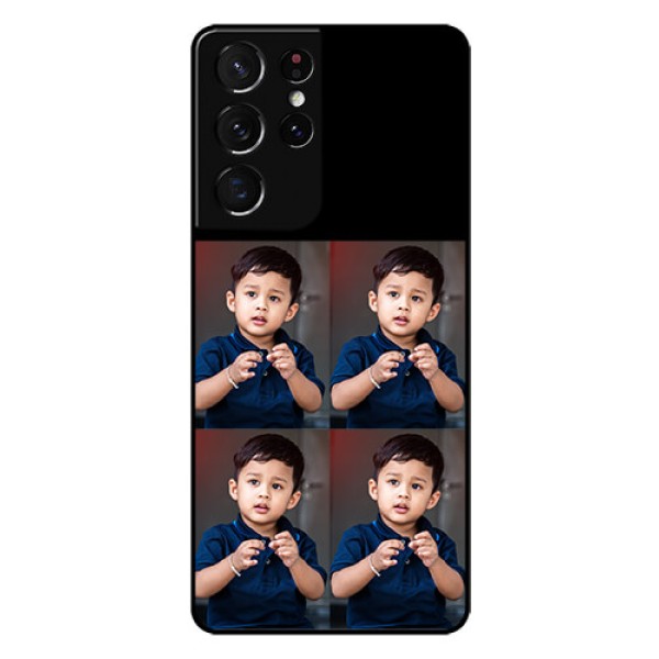 Galaxy S21 Ultra 4 Image Holder on Glass Mobile Cover