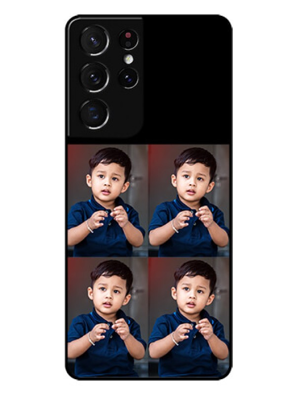 Custom Galaxy S21 Ultra 4 Image Holder on Glass Mobile Cover