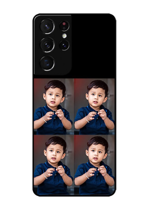 Galaxy S21 Ultra 4 Image Holder on Glass Mobile Cover