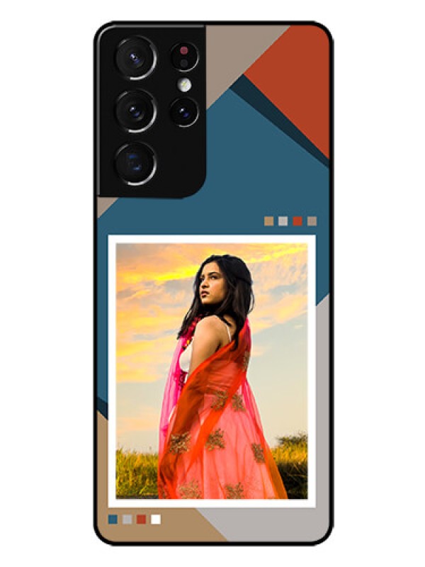 Custom Galaxy S21 Ultra Personalized Glass Phone Case - Retro color pallet Design