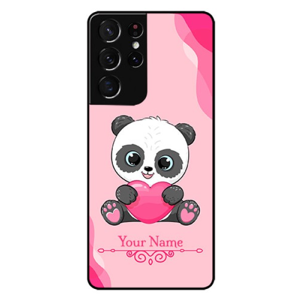 Galaxy S21 Ultra Custom Glass Mobile Case - Cute Panda Design