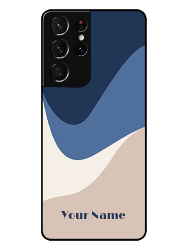 Custom Galaxy S21 Ultra Custom Glass Phone Case - Abstract Drip Art Design