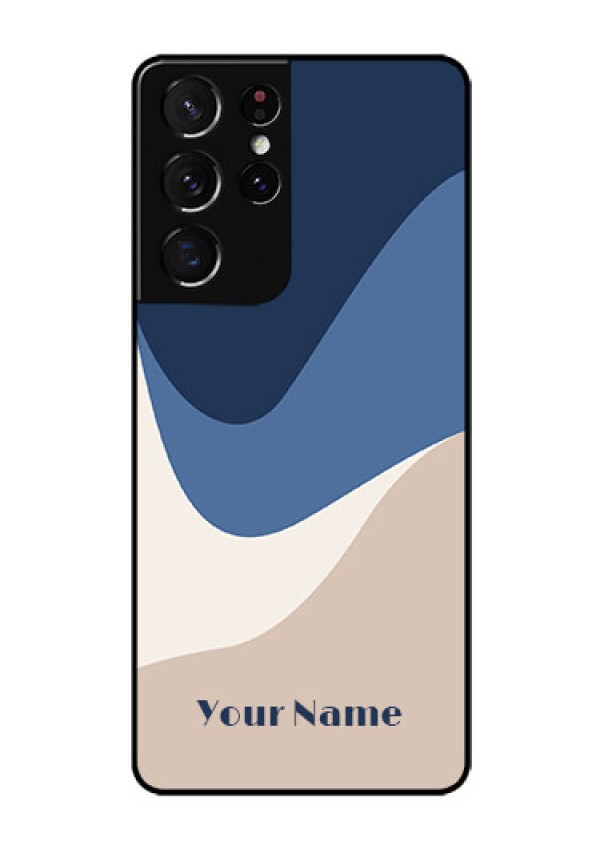 Galaxy S21 Ultra Custom Glass Phone Case - Abstract Drip Art Design