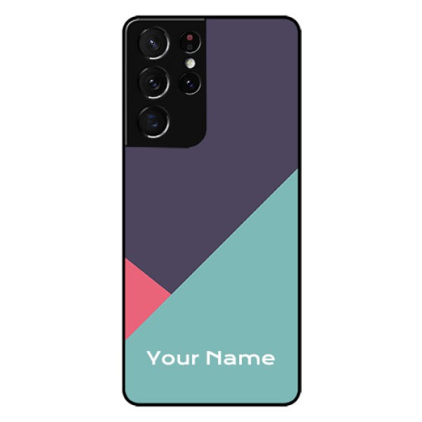 Galaxy S21 Ultra Custom Glass Mobile Case - Tri Color abstract Design Galaxy S21 Ultra Custom Glass Mobile Case - Tri Color abstract Design