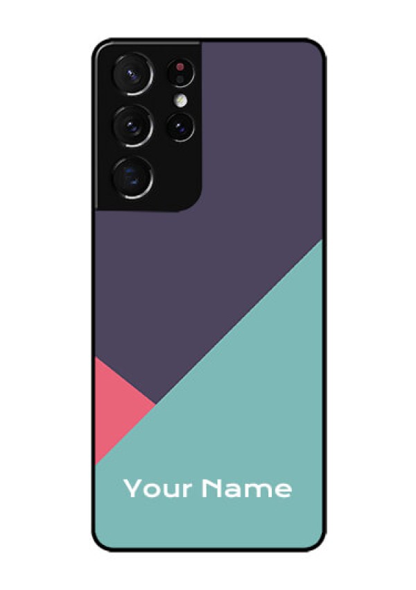 Galaxy S21 Ultra Custom Glass Mobile Case - Tri Color abstract Design