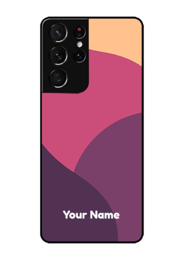 Galaxy S21 Ultra Custom Glass Phone Case - Mixed Multi-colour abstract art Design