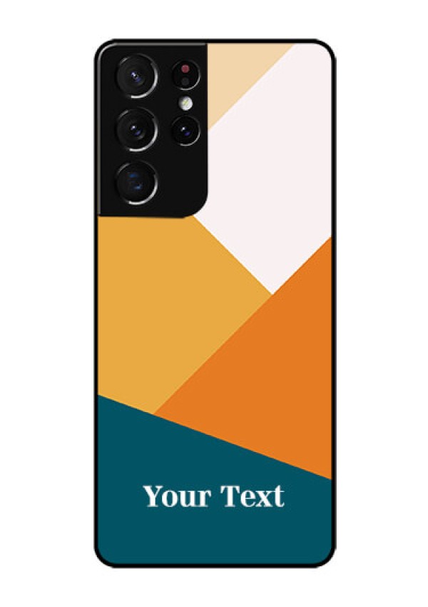 Galaxy S21 Ultra Personalized Glass Phone Case - Stacked Multi-colour Design