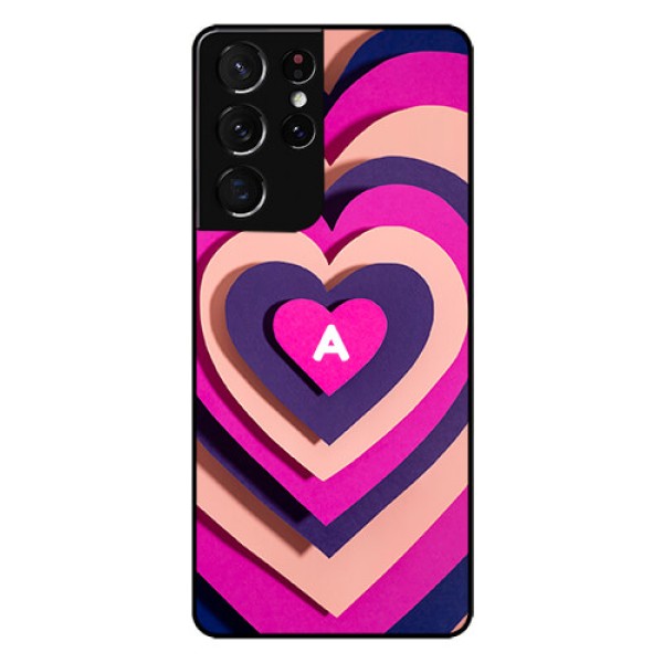 Galaxy S21 Ultra Custom Glass Mobile Case - Cute Heart Pattern Design