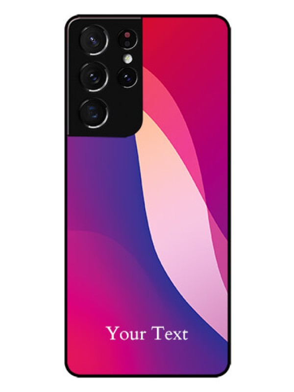 Custom Galaxy S21 Ultra Personalized Glass Phone Case - Digital abstract Overlap Design