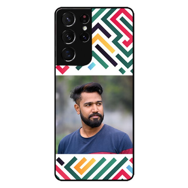 Galaxy S21 Ultra Personalized Glass Phone Case - Colorful Maze Pattern Design Galaxy S21 Ultra Personalized Glass Phone Case - Colorful Maze Pattern Design