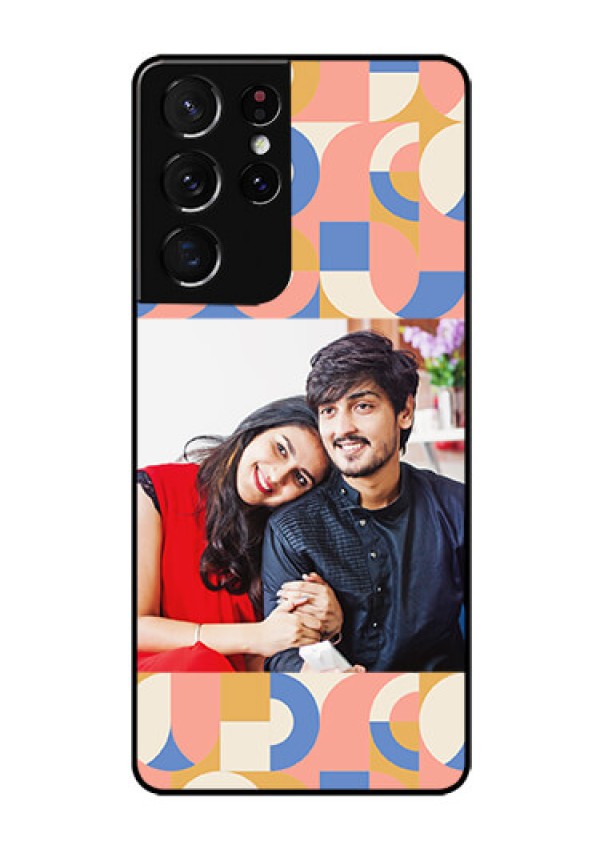 Galaxy S21 Ultra Photo Printing on Glass Case - Semi-circle Maze Pattern Design
