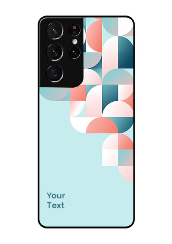 Galaxy S21 Ultra Custom Glass Phone Case - Stylish Semi-circle Pattern Design