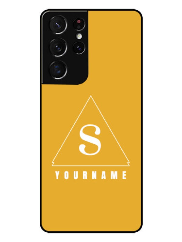 Custom Galaxy S21 Ultra Personalized Glass Phone Case - simple triangle Design