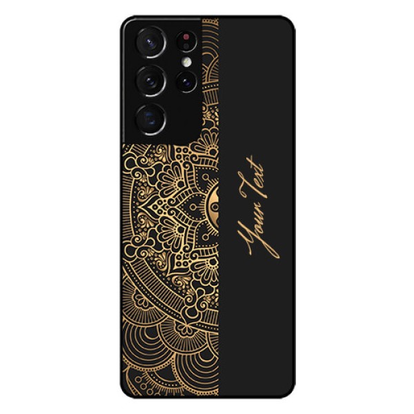 Galaxy S21 Ultra Photo Printing on Glass Case - Mandala art with custom text Design Galaxy S21 Ultra Photo Printing on Glass Case - Mandala art with custom text Design