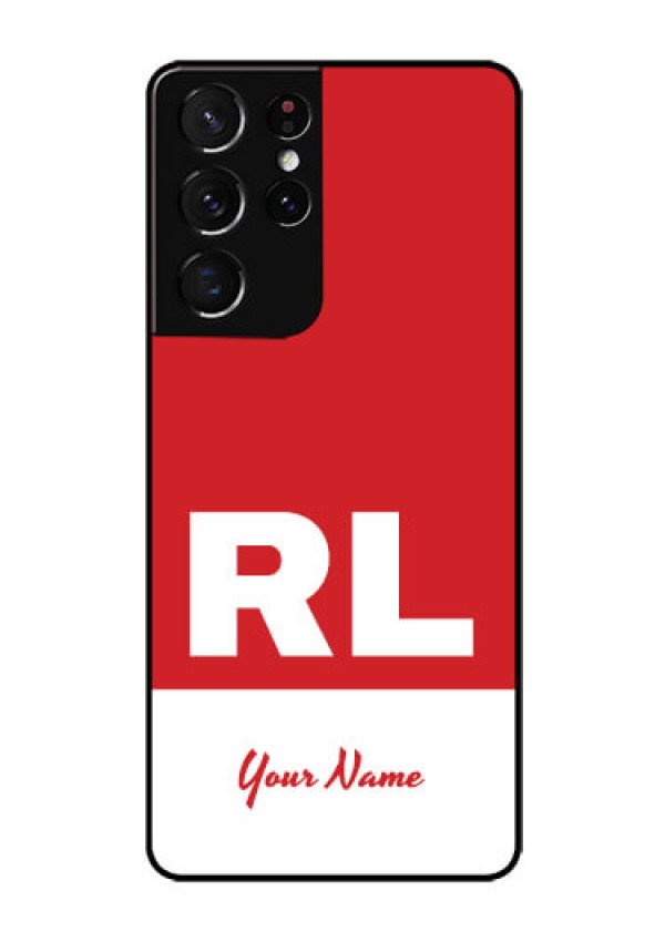 Galaxy S21 Ultra Personalized Glass Phone Case - dual tone custom text Design