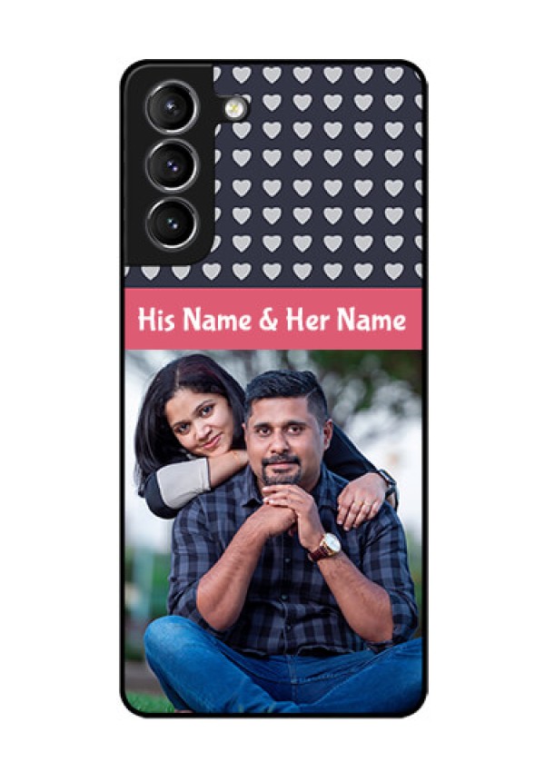 Galaxy S21 Custom Glass Mobile Case  - Love Symbols Design