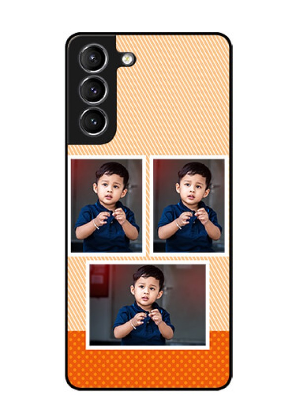 Galaxy S21 Photo Printing on Glass Case  - Bulk Photos Upload Design