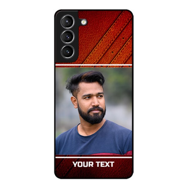 Galaxy S21 Personalized Glass Phone Case - Leather Phone Case Design Galaxy S21 Personalized Glass Phone Case - Leather Phone Case Design
