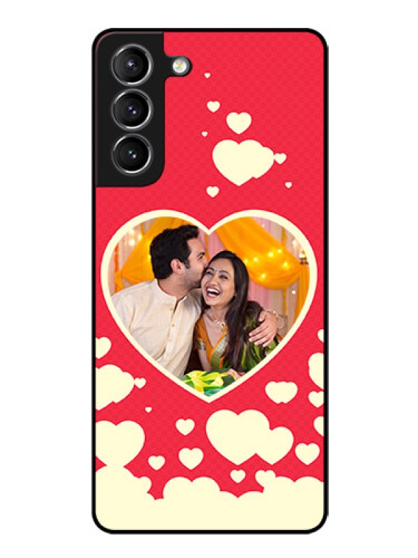 Custom Galaxy S21 Custom Glass Mobile Case  - Love Symbols Phone Cover Design