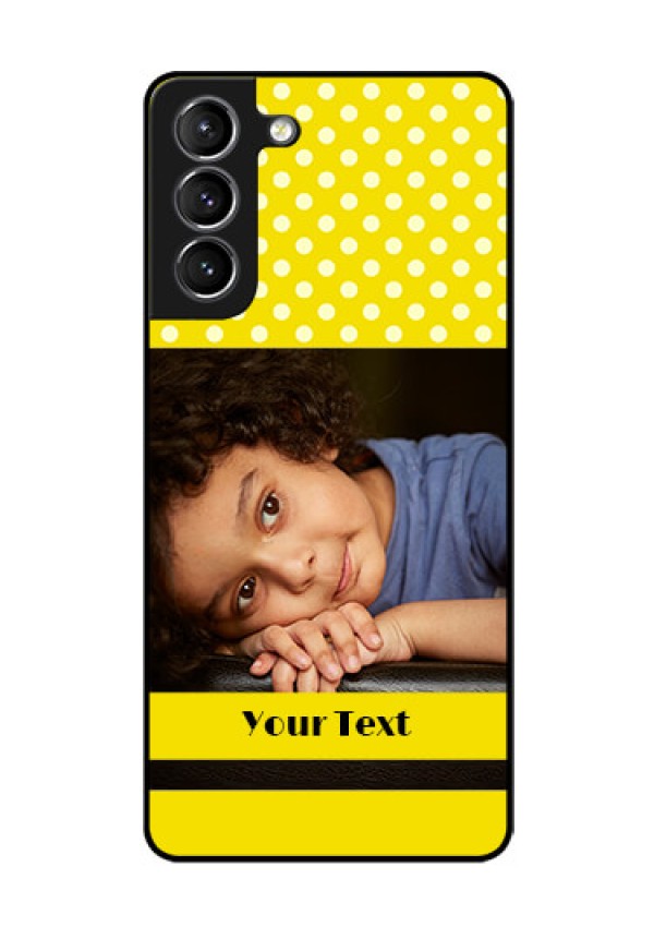 Galaxy S21 Custom Glass Phone Case  - Bright Yellow Case Design