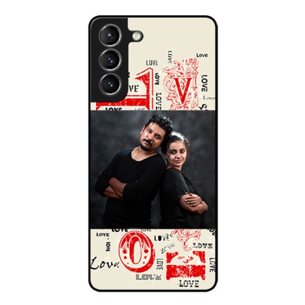 Galaxy S21 Photo Printing on Glass Case - Trendy Love Design Case Galaxy S21 Photo Printing on Glass Case - Trendy Love Design Case