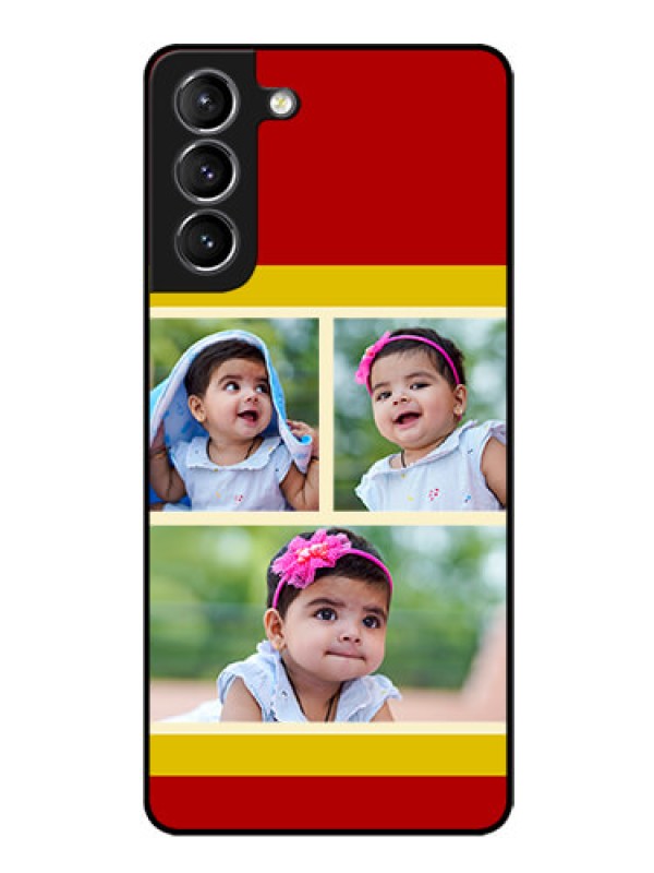 Custom Galaxy S21 Custom Glass Mobile Case  - Multiple Pic Upload Design
