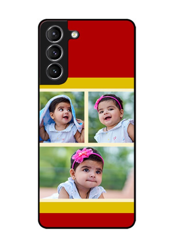 Galaxy S21 Custom Glass Mobile Case  - Multiple Pic Upload Design