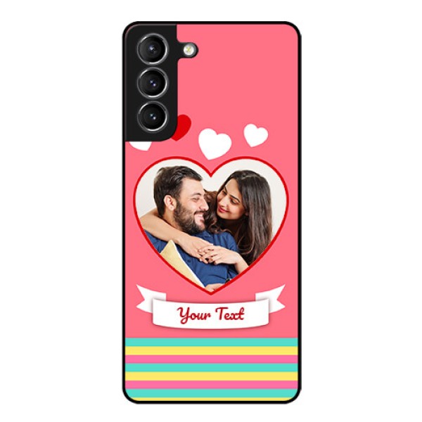 Galaxy S21 Photo Printing on Glass Case  - Love Doodle Design