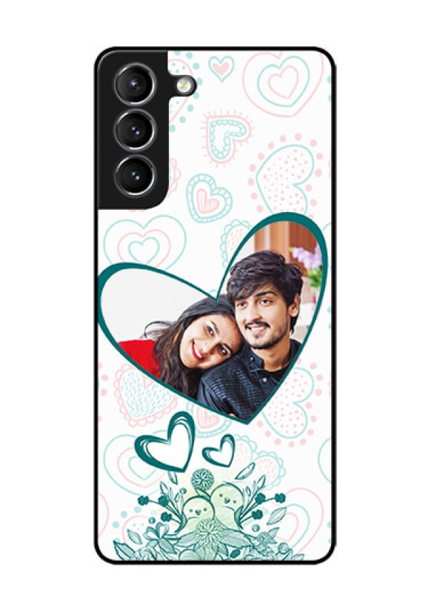 Galaxy S21 Photo Printing on Glass Case  - Premium Couple Design