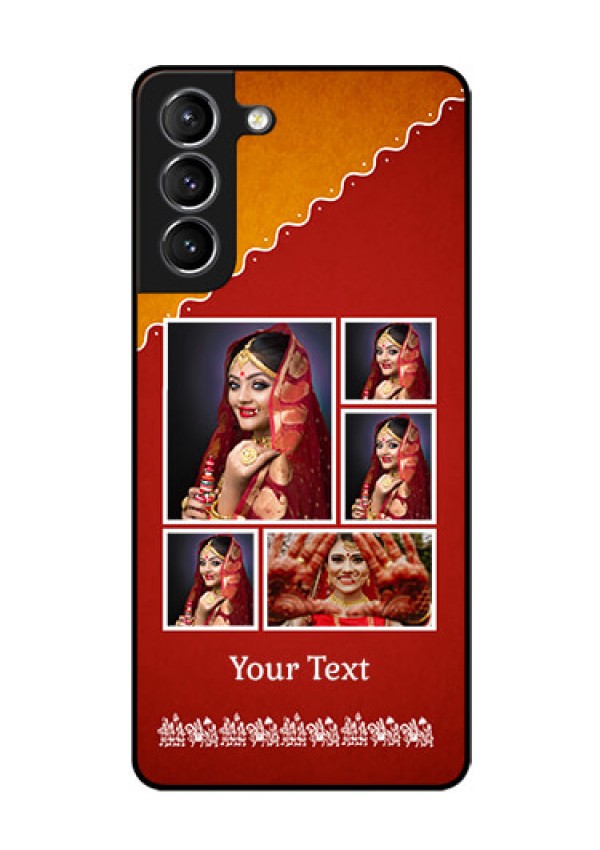 Galaxy S21 Personalized Glass Phone Case  - Wedding Pic Upload Design