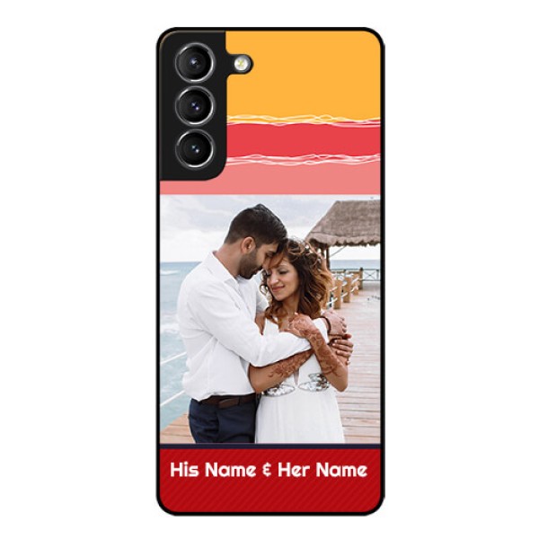 Galaxy S21 Custom Glass Mobile Case  - Colorful Case Design