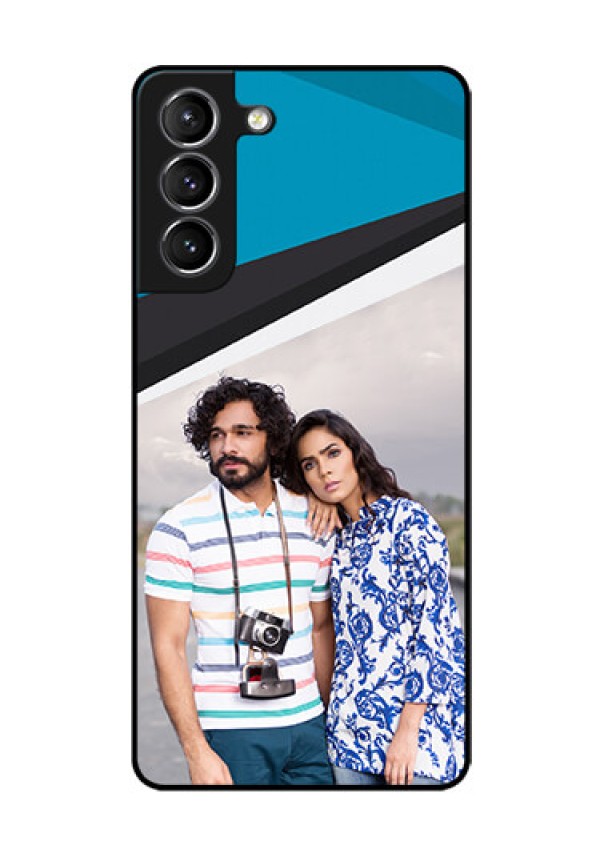 Galaxy S21 Photo Printing on Glass Case  - Simple Pattern Photo Upload Design