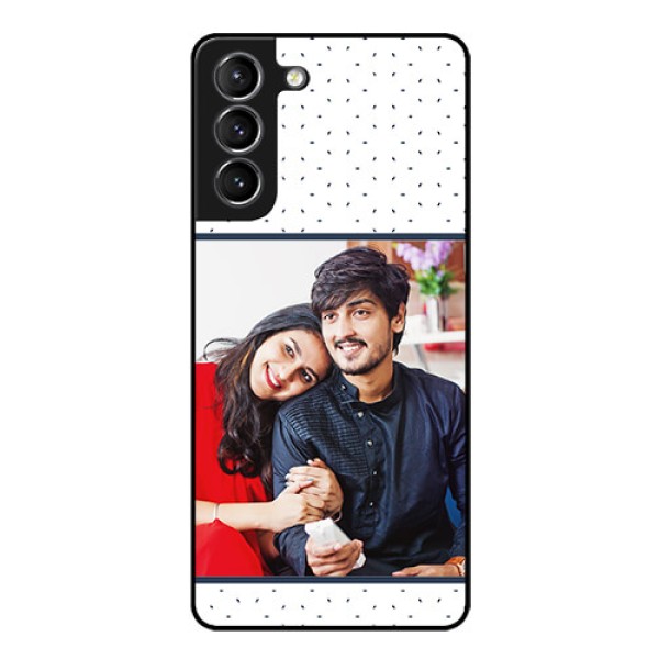 Galaxy S21 Personalized Glass Phone Case  - Premium Dot Design