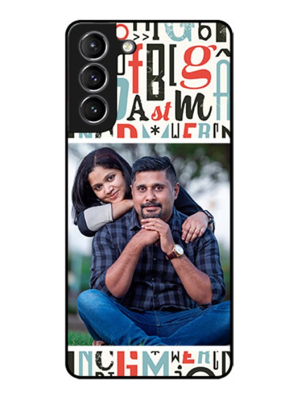 Custom Galaxy S21 Personalized Glass Phone Case  - Alphabet Design
