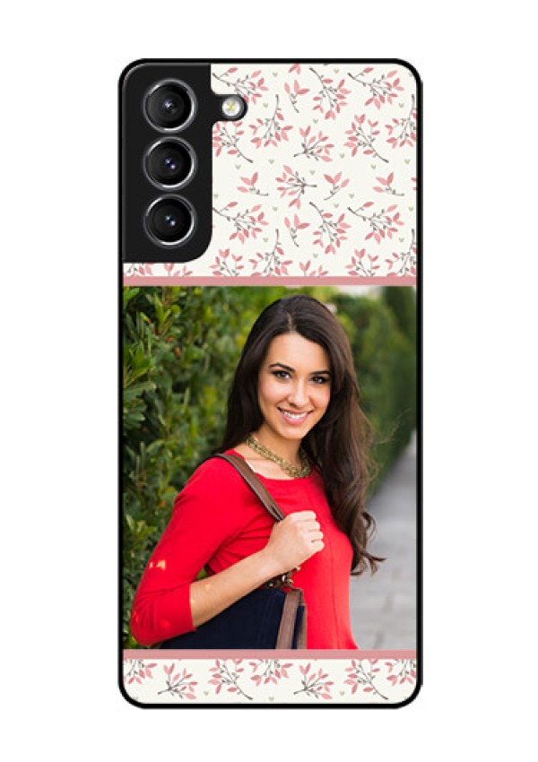 Galaxy S21 Custom Glass Phone Case  - Premium Floral Design